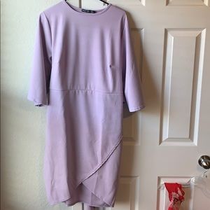 Tie waist wrap dress in lilac